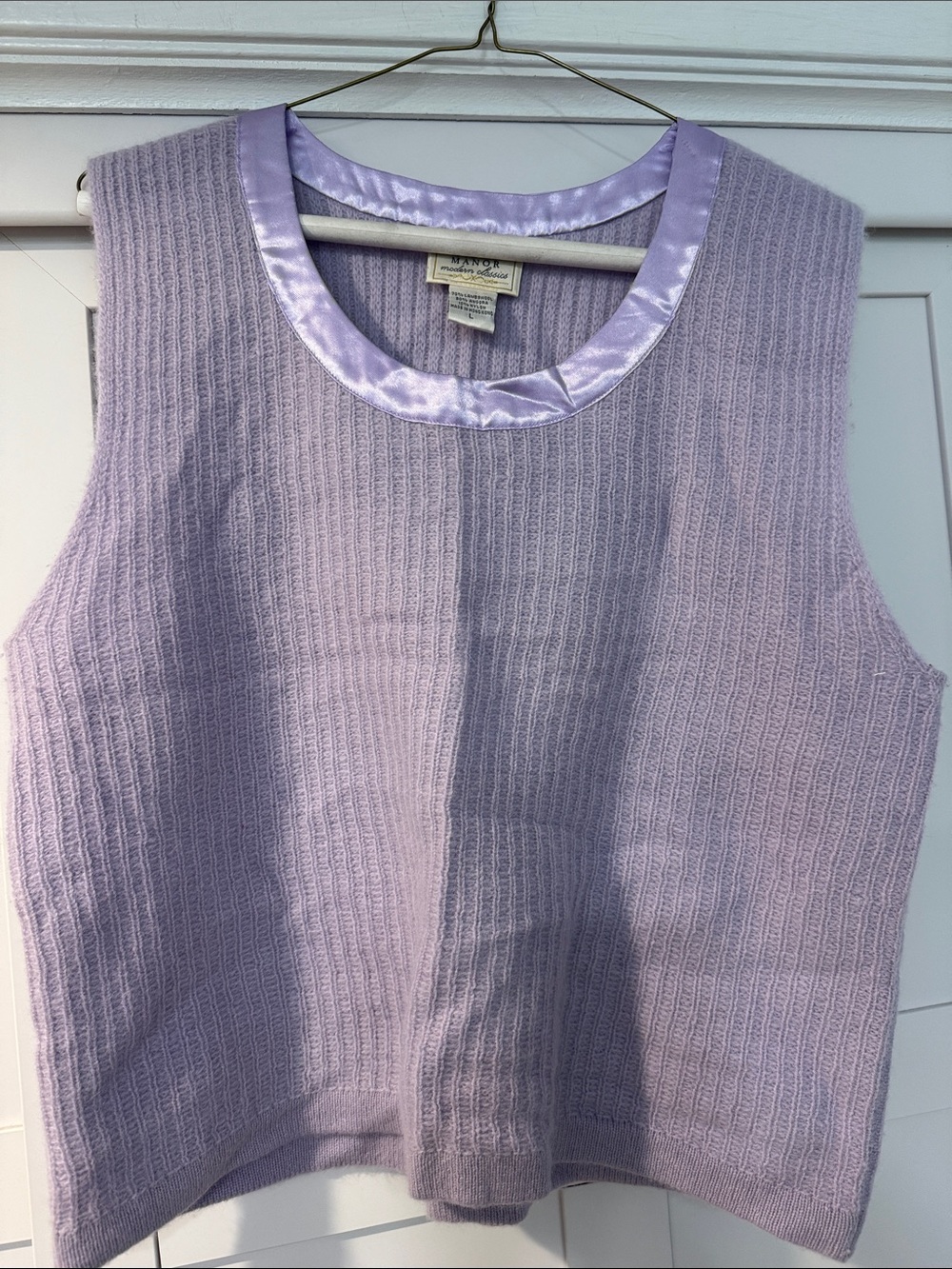 Vintage Lavender wool/angora Sleeveless Sweater Vest